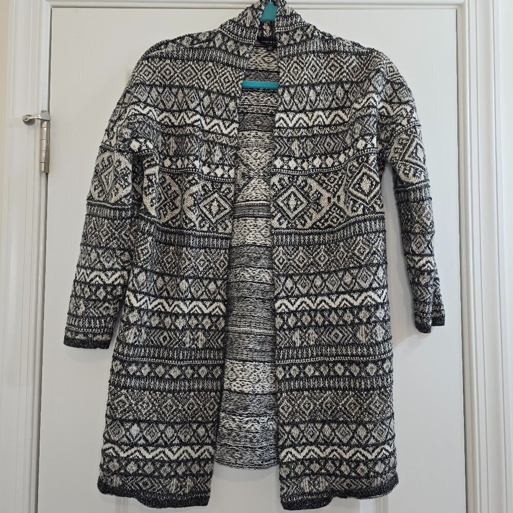 Lucky Brand Open Front Cardigan - Aztec Southwest Boho - Picture 1 of 4